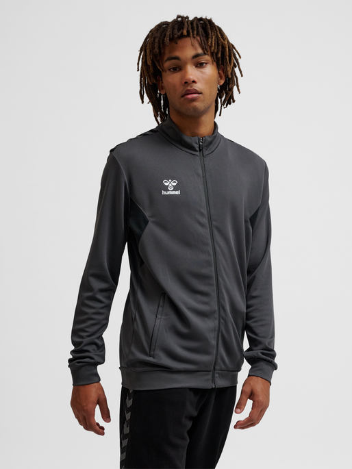 hmlAUTHENTIC PL ZIP JACKET, ASPHALT, model