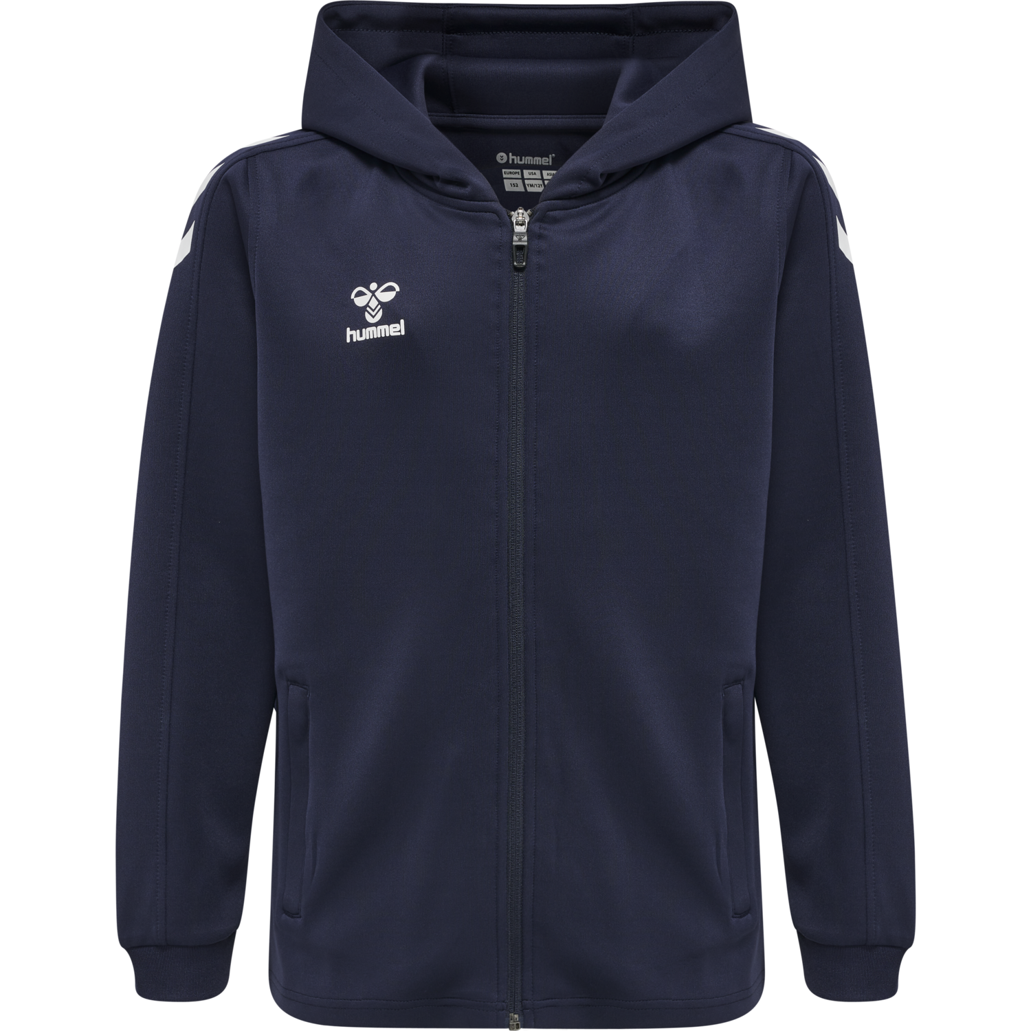 hmlCORE XK POLY ZIP HOOD SWEAT KIDS, MARINE, packshot