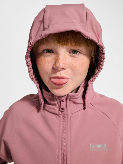 hmlJR LOOSE SOFTSHELL JACKET, WISTFUL MAUVE, model