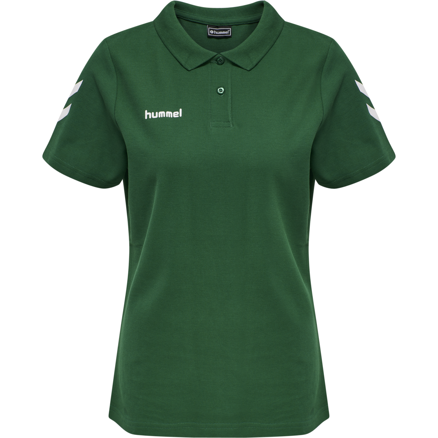HUMMEL GO COTTON POLO WOMAN, EVERGREEN, packshot