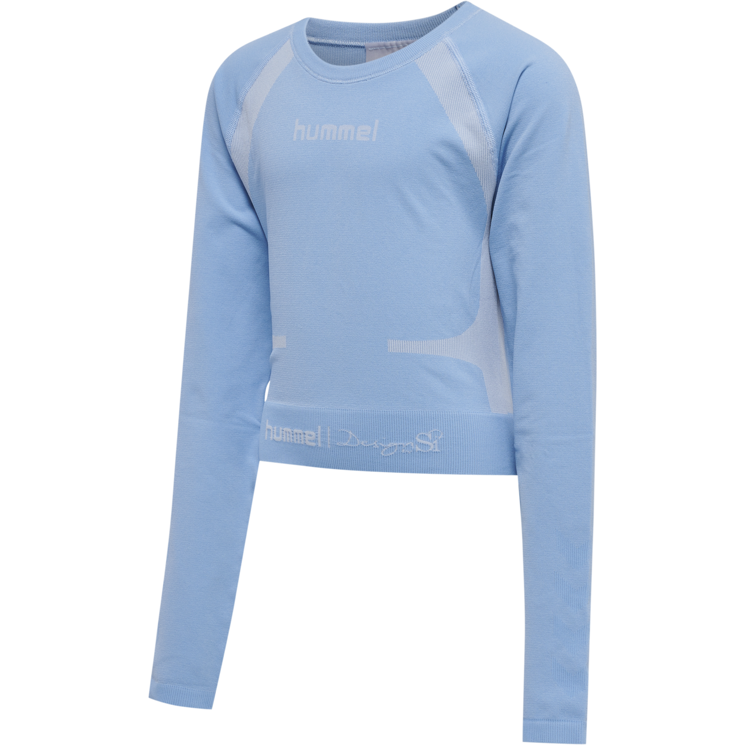 hmlSI SEAMLESS CROPTOP L/S, BEL AIR BLUE, packshot
