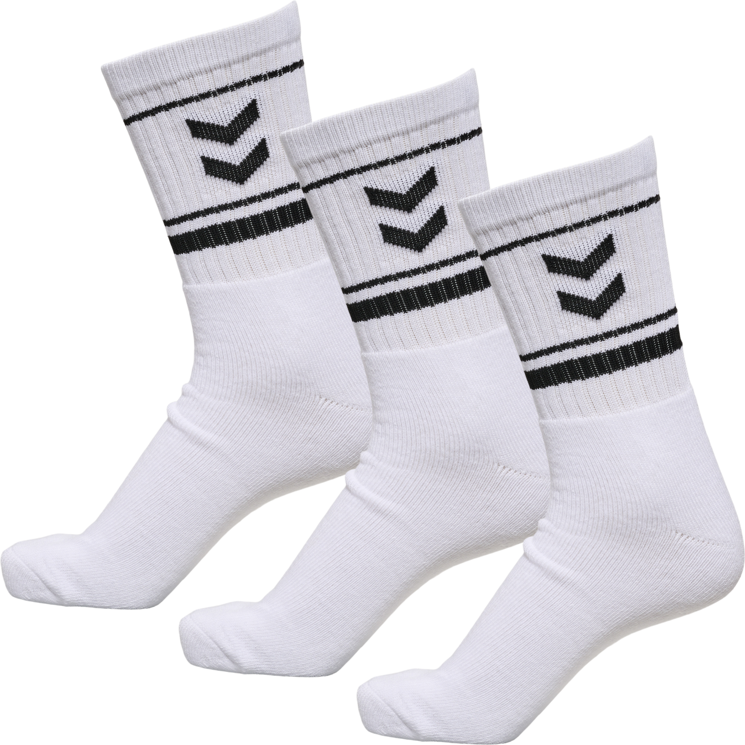 hmlSTRIPE CREW 3-PACK SOCKS, WHITE, packshot