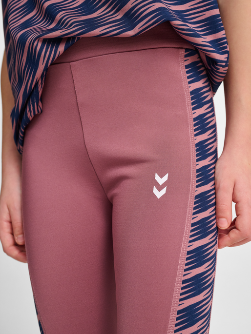 hmlJR MIX MID WAIST TIGHTS, WISTFUL MAUVE, model