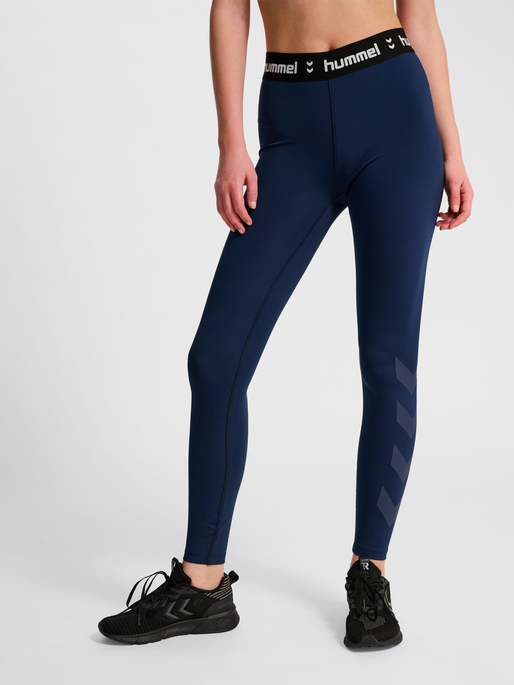 hmlPULSE MID WAIST TIGHTS, DRESS BLUES, model