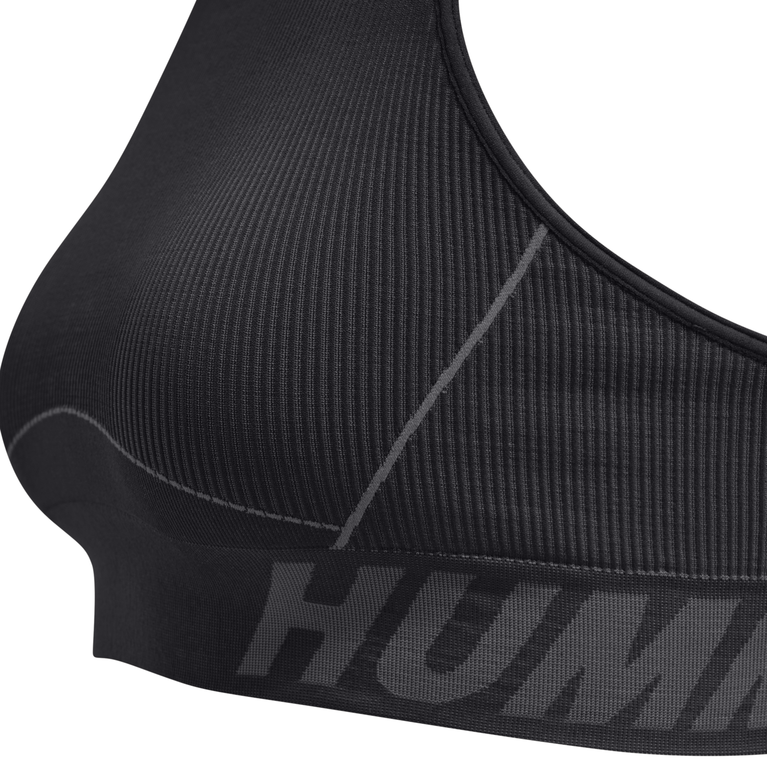 hmlTE CHRISTEL SEAMLESS SPORTS TOP, BLACK/ASPHALT MELANGE, packshot