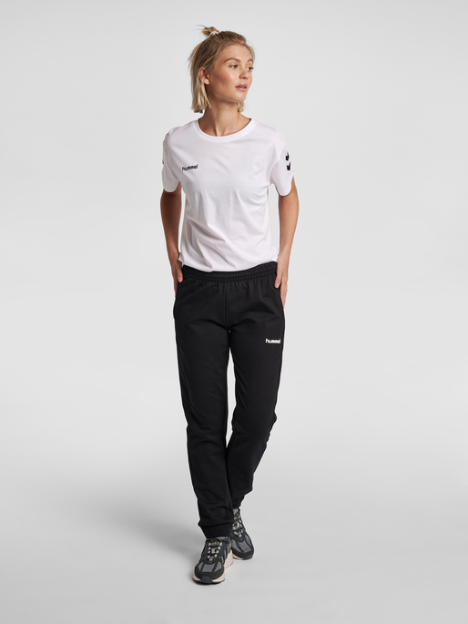 HUMMEL GO COTTON PANTS WOMAN, BLACK, model