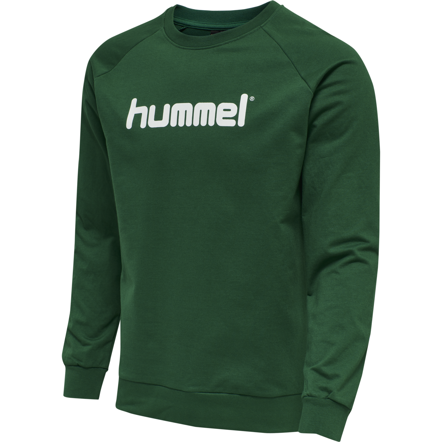 HUMMEL GO COTTON LOGO SWEATSHIRT WOMAN, EVERGREEN, packshot