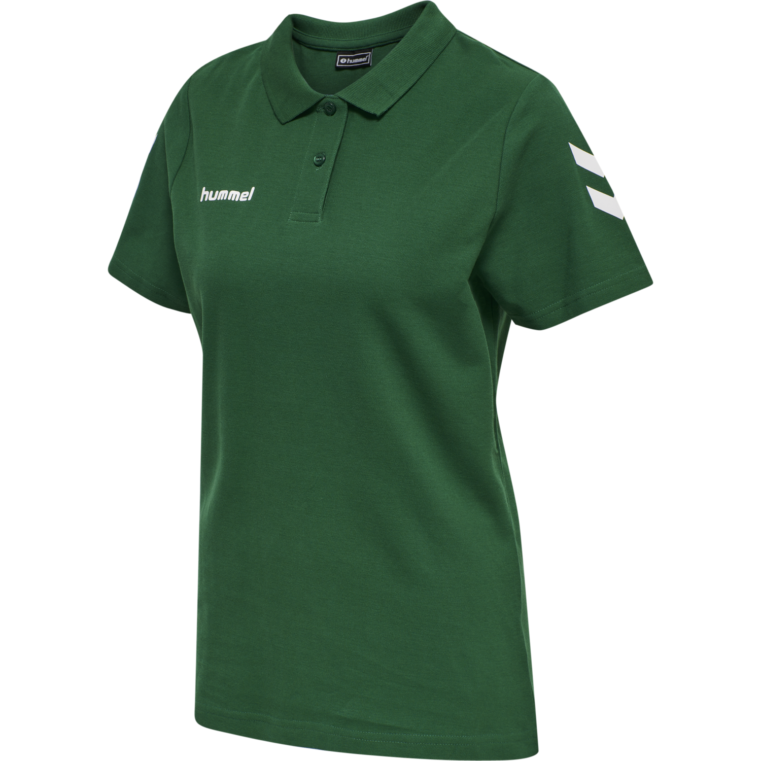 HUMMEL GO COTTON POLO WOMAN, EVERGREEN, packshot