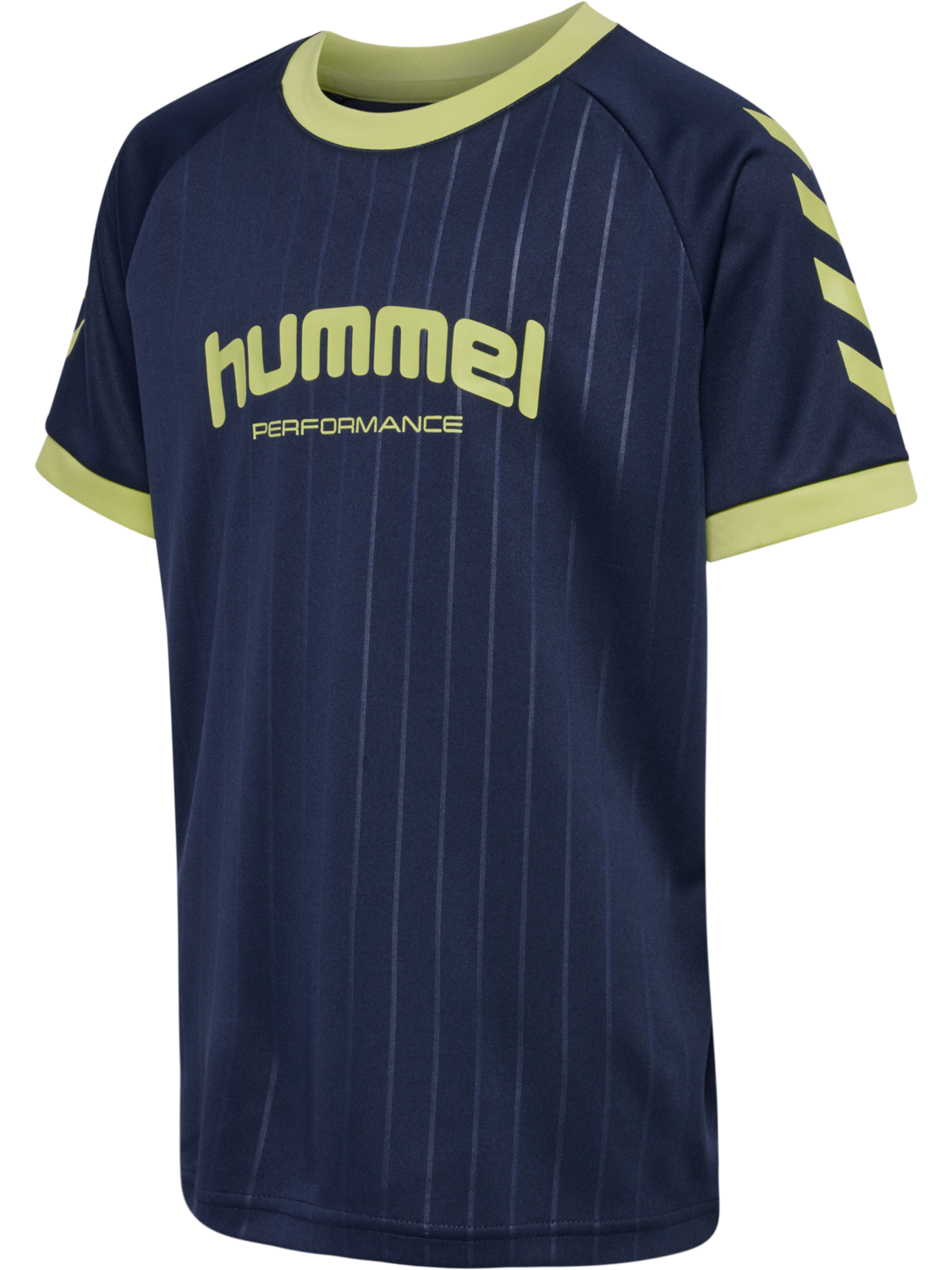 hmlJR GOAL STRIPE T-SHIRT S/S, DRESS BLUES, packshot