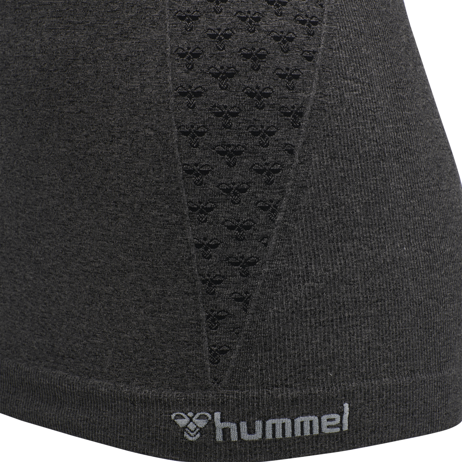 hmlCI SEAMLESS TOP, BLACK MELANGE, packshot