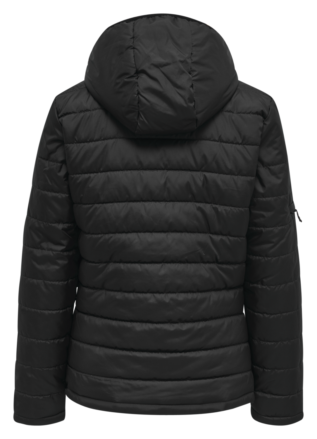 hmlNORTH QUILTED HOOD JACKET WOMAN, BLACK/ASPHALT, packshot
