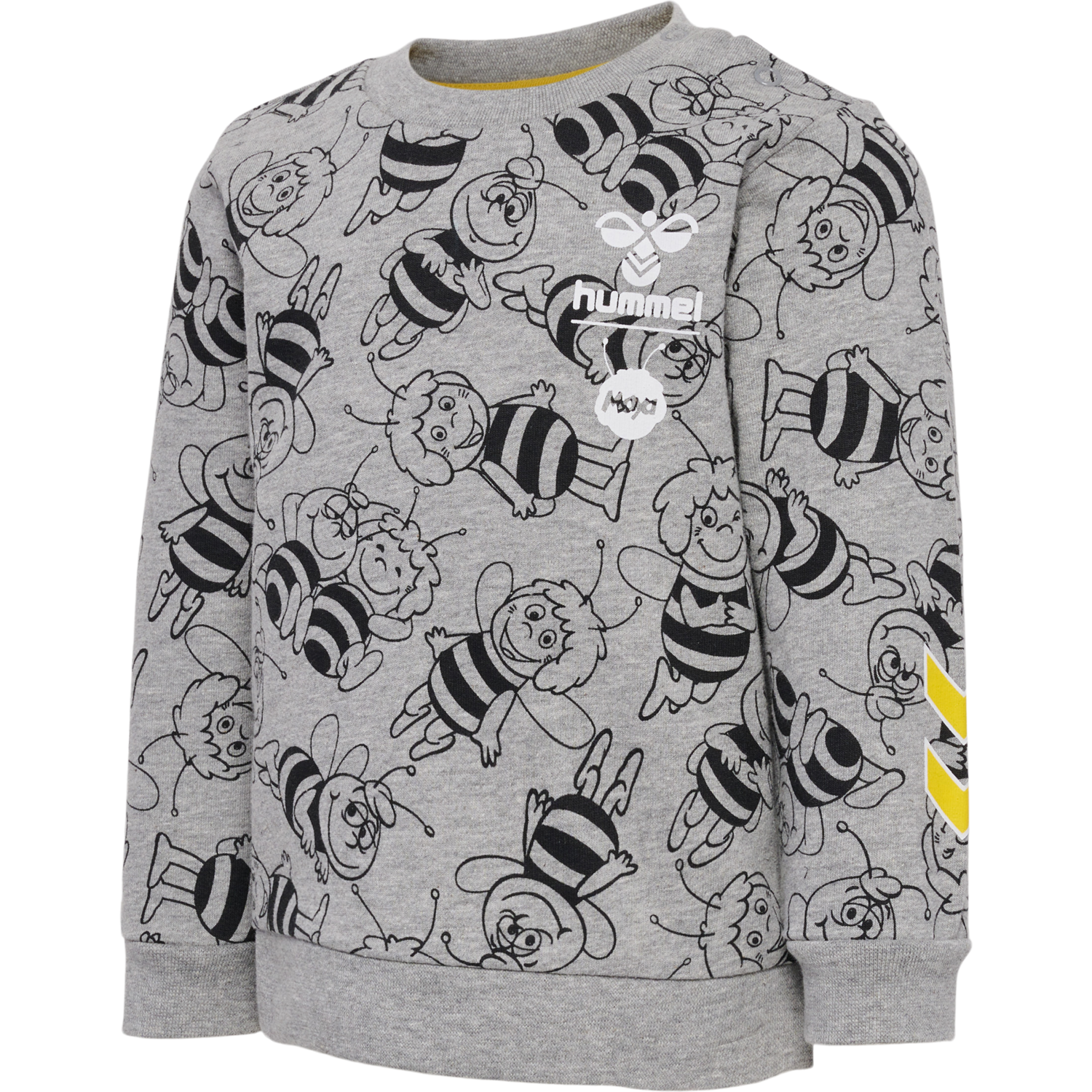 hmlMAYA AOP CREWSUIT, GREY MELANGE, packshot