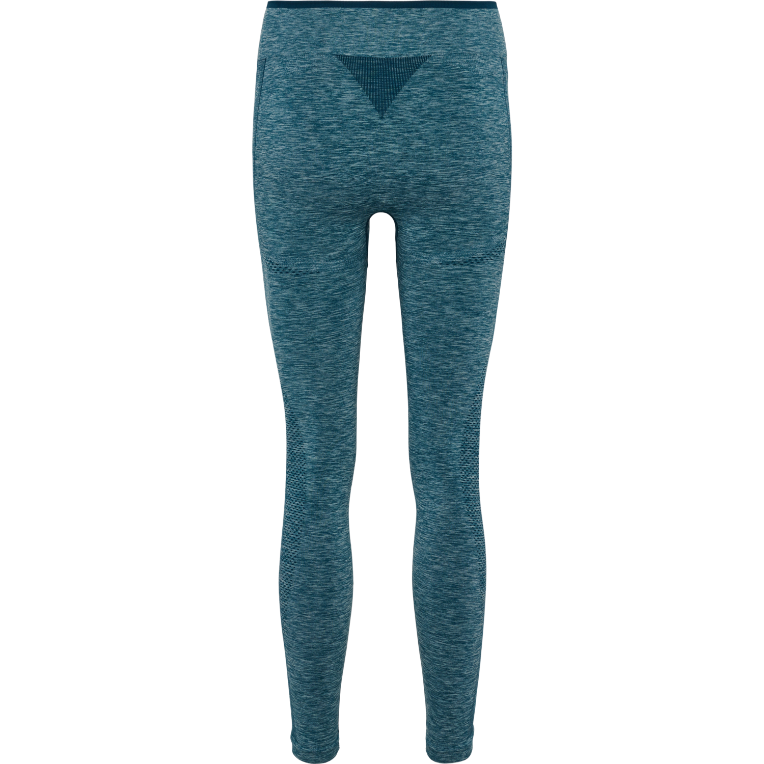 hmlMT UNA SEAMLESS MID WAIST TIGHTS, DEEP TEAL MELANGE, packshot