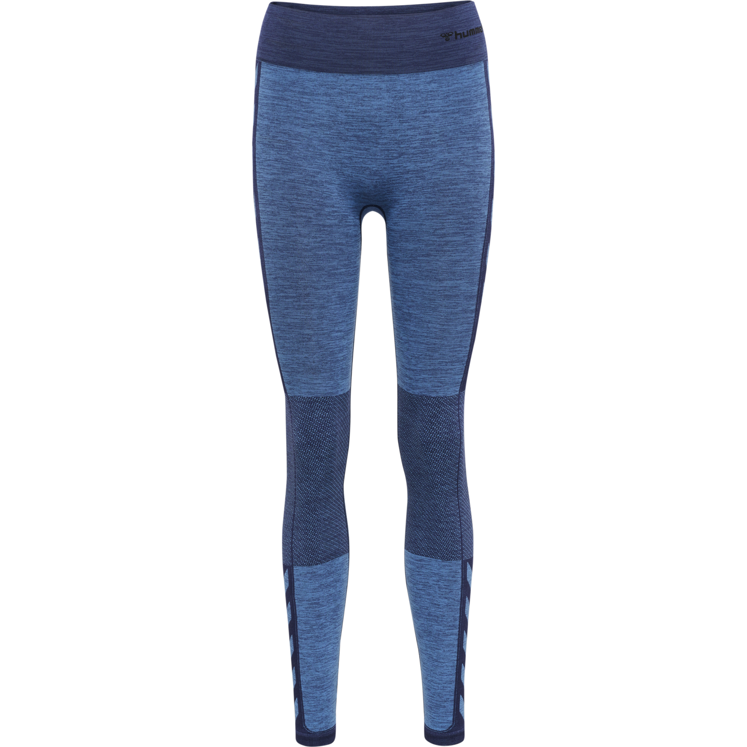 hmlCLEA SEAMLESS MID WAIST TIGHTS, GRANADA SKY/NAVY PEONY MELANGE, packshot