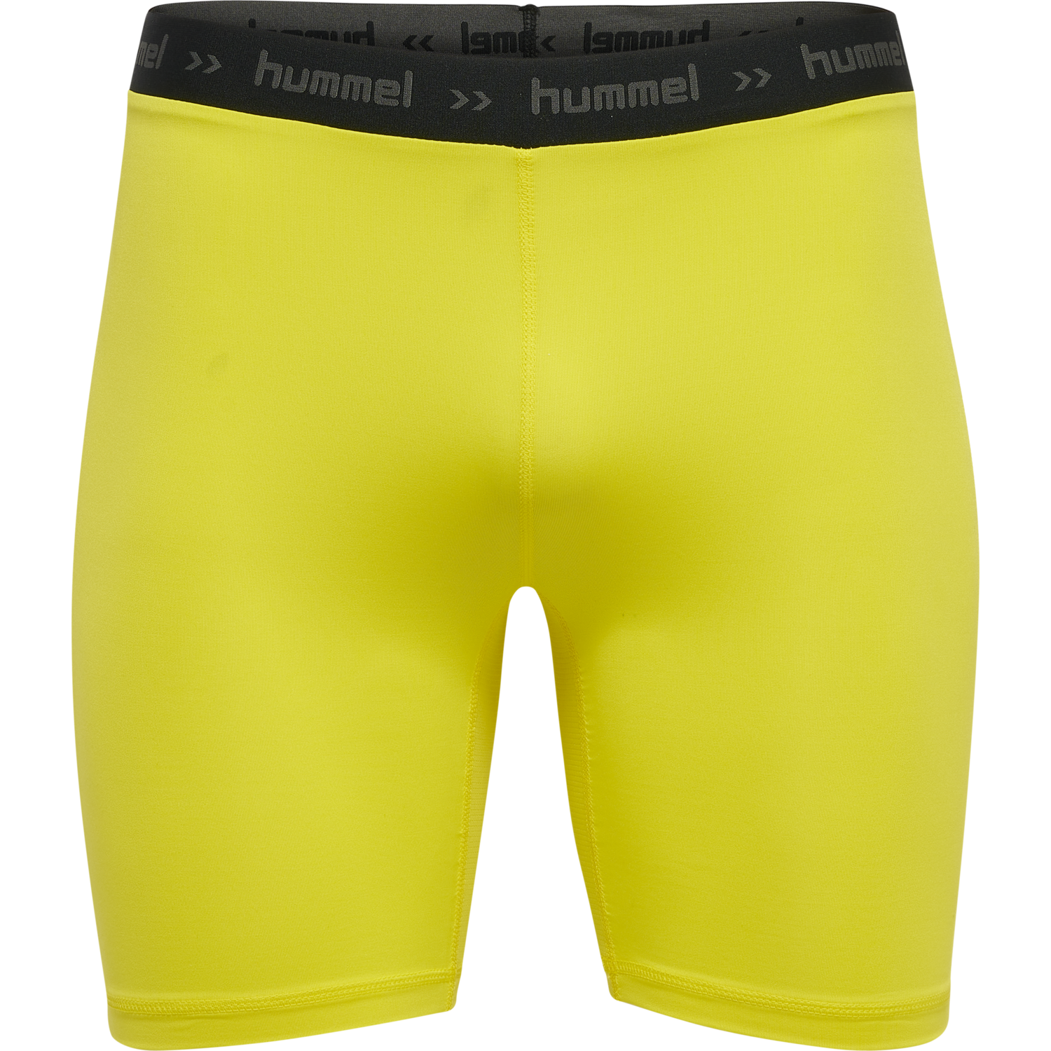 HUMMEL FIRST PERFORMANCE TIGHT SHORTS, BLAZING YELLOW, packshot
