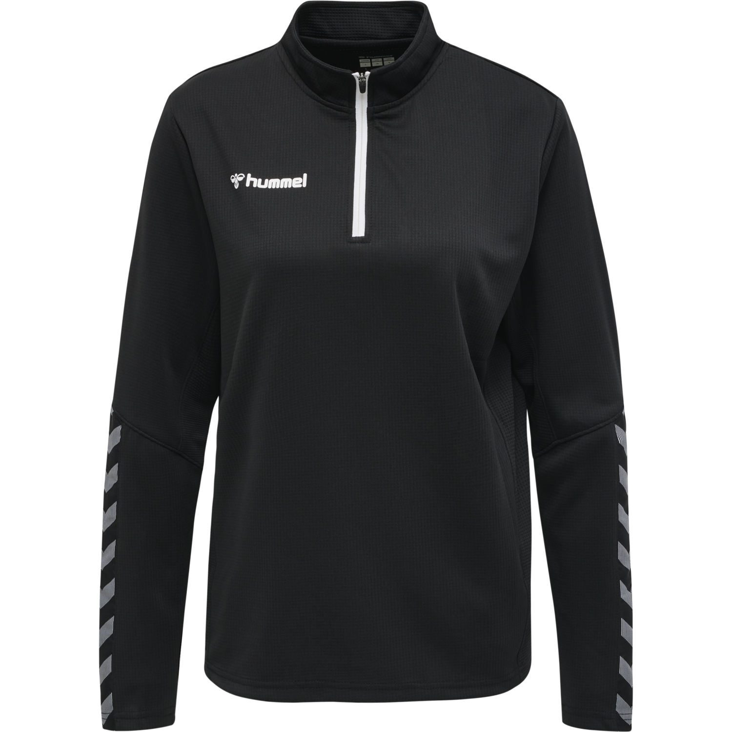 hmlAUTHENTIC HALF ZIP SWEATSHIRT WO, BLACK/WHITE, packshot