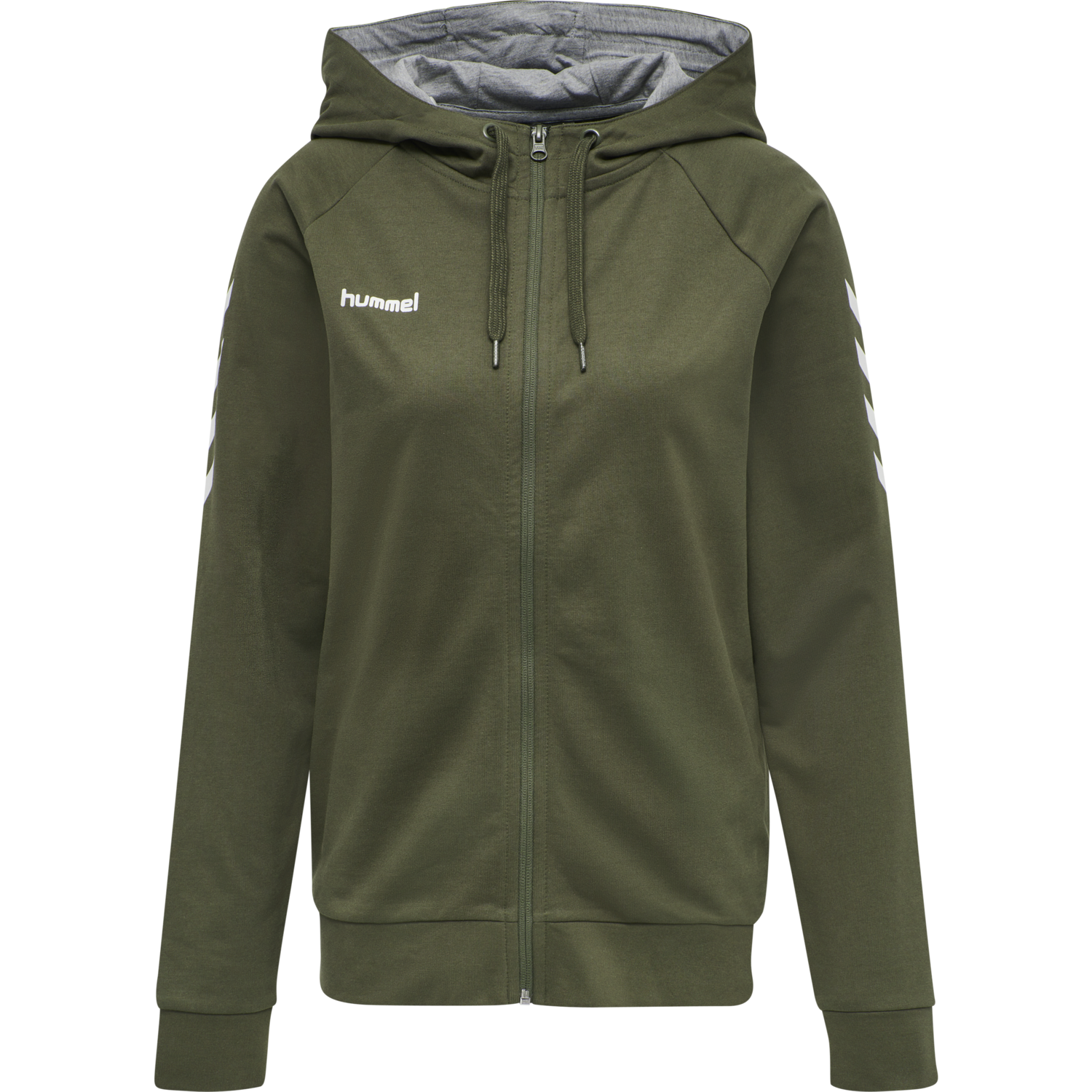 HUMMEL GO COTTON ZIP HOODIE WOMAN, GRAPE LEAF, packshot