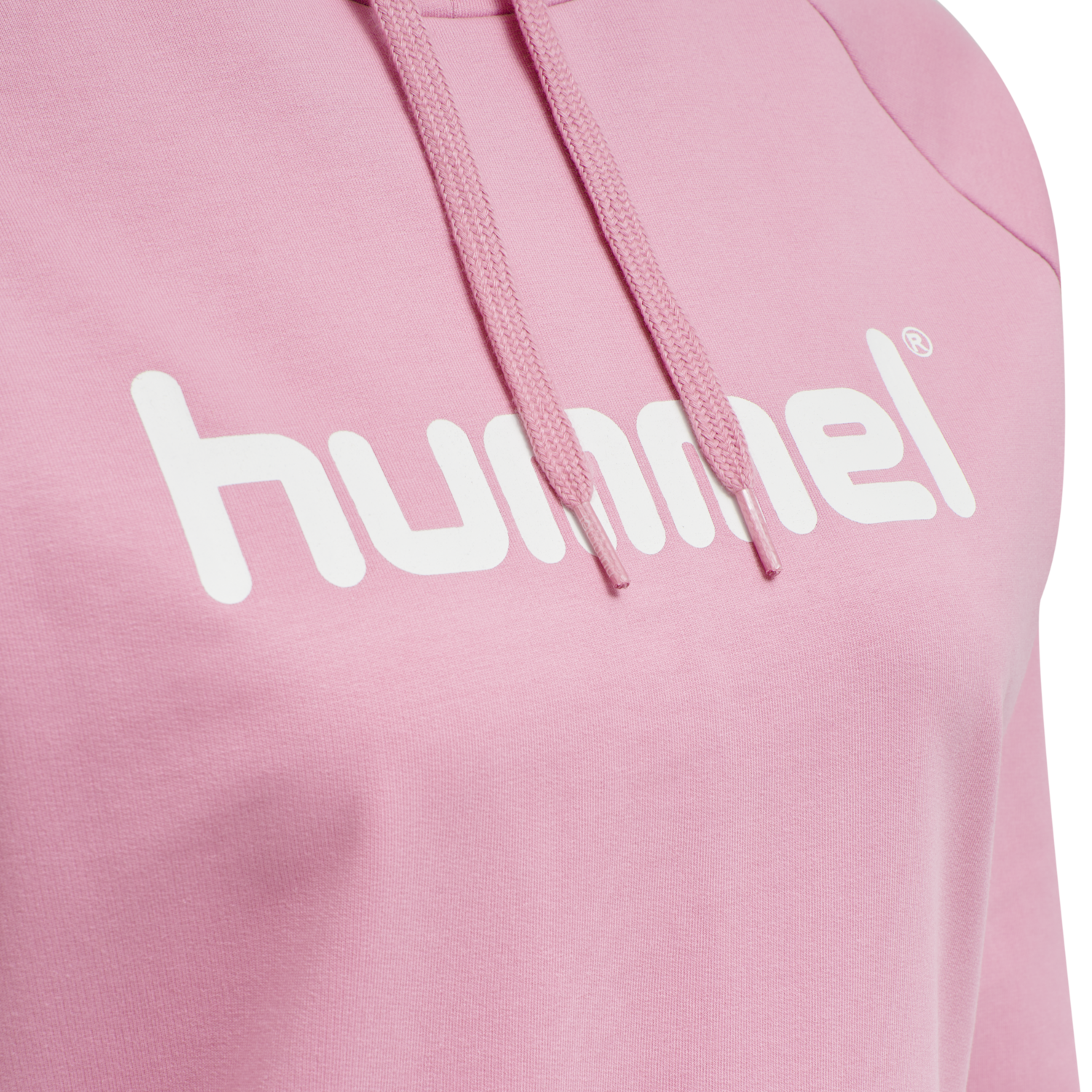 HUMMEL GO COTTON LOGO HOODIE WOMAN, COTTON CANDY, packshot