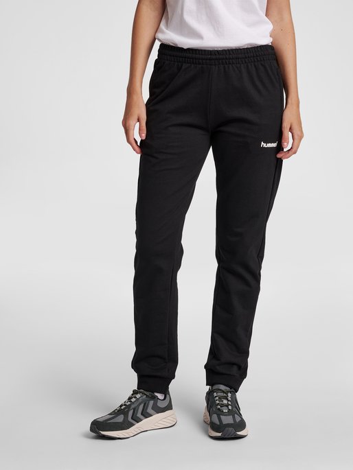 HUMMEL GO COTTON PANTS WOMAN, BLACK, model