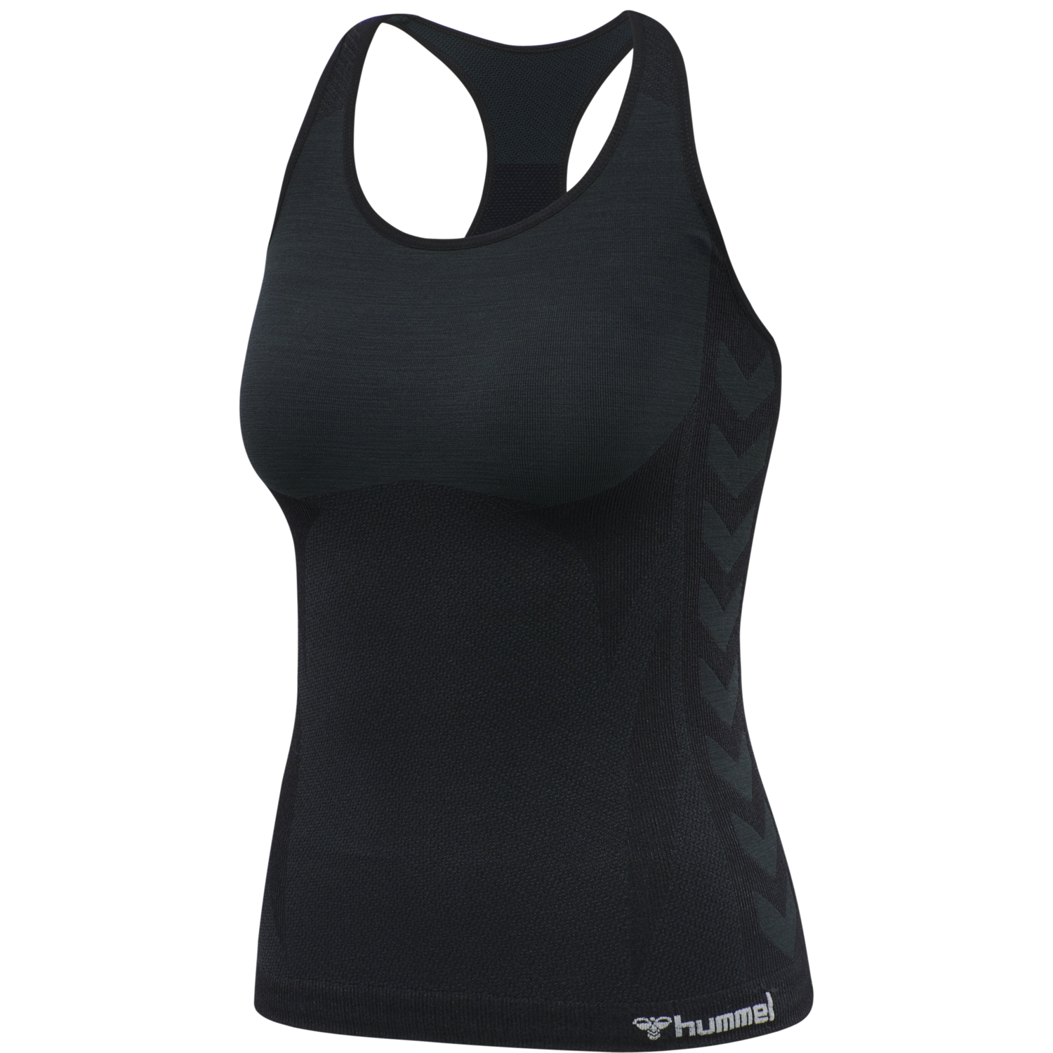 hmlCLEA SEAMLESS TOP, BLACK MELANGE, packshot