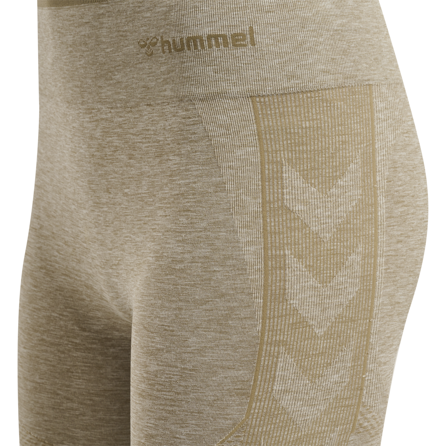 hmlMT UNA SEAMLESS MID WAIST SHORTS, VETIVER MELANGE, packshot