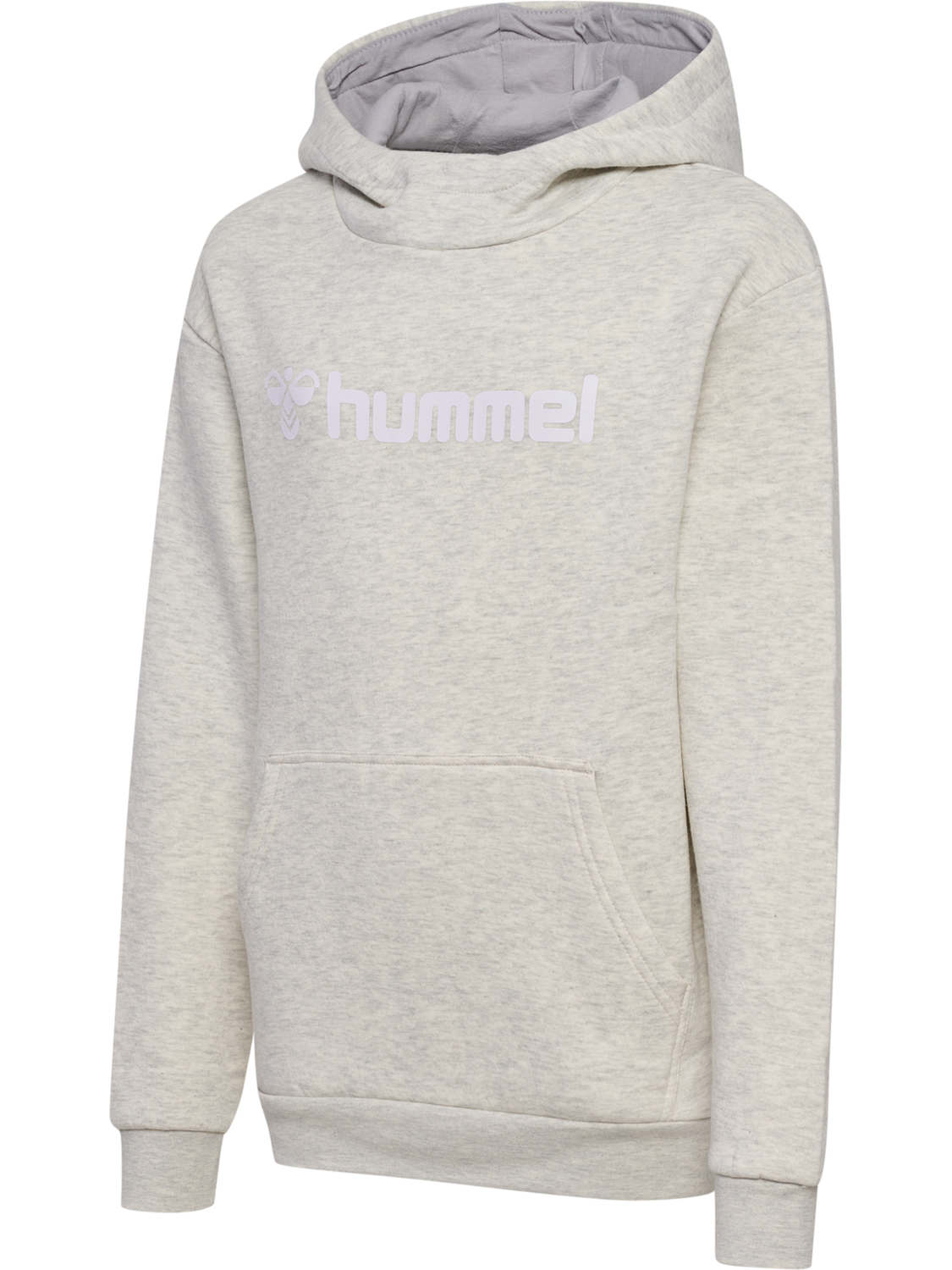 hmlMOVER COTTON HOODIE KIDS, EGRET MELANGE, packshot