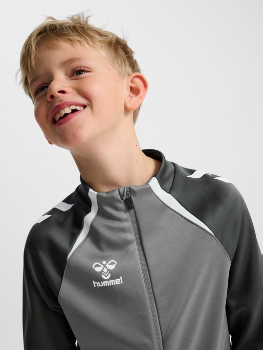hmlLEAD 2.0 TRACK ZIP JACKET KIDS, STEEL GRAY/ASPHALT, model