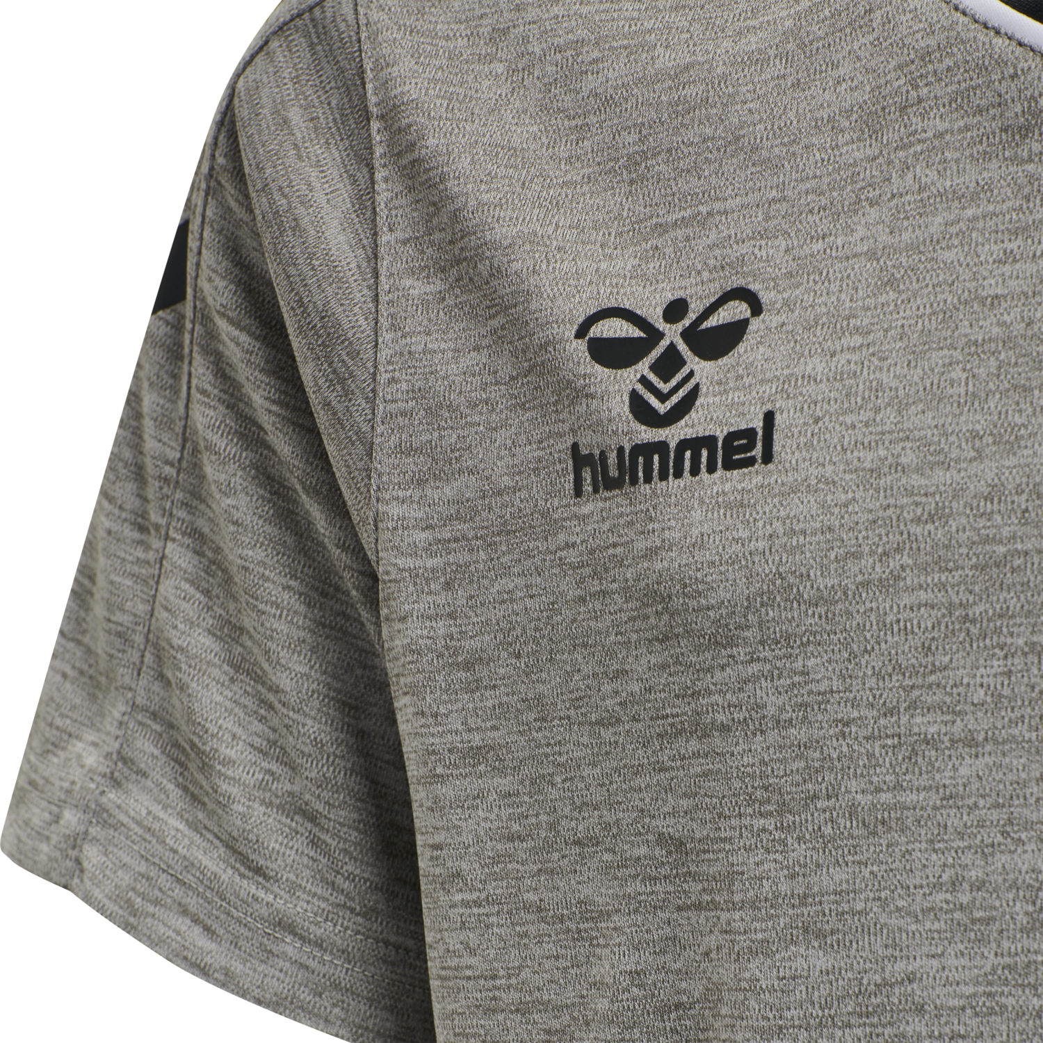 hmlCORE XK POLY JERSEY S/S KIDS, GREY MELANGE, packshot