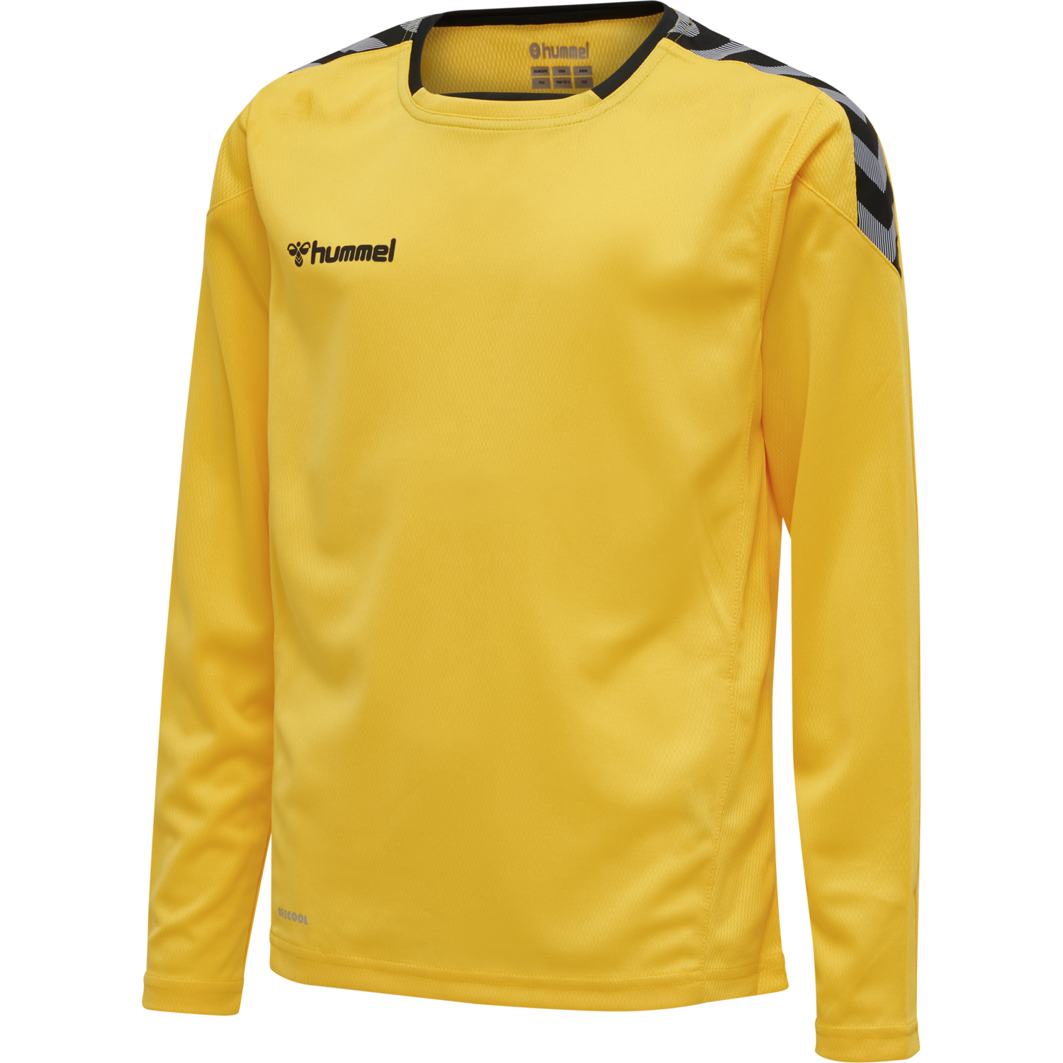 hmlAUTHENTIC KIDS POLY JERSEY L/S, SPORTS YELLOW/BLACK, packshot