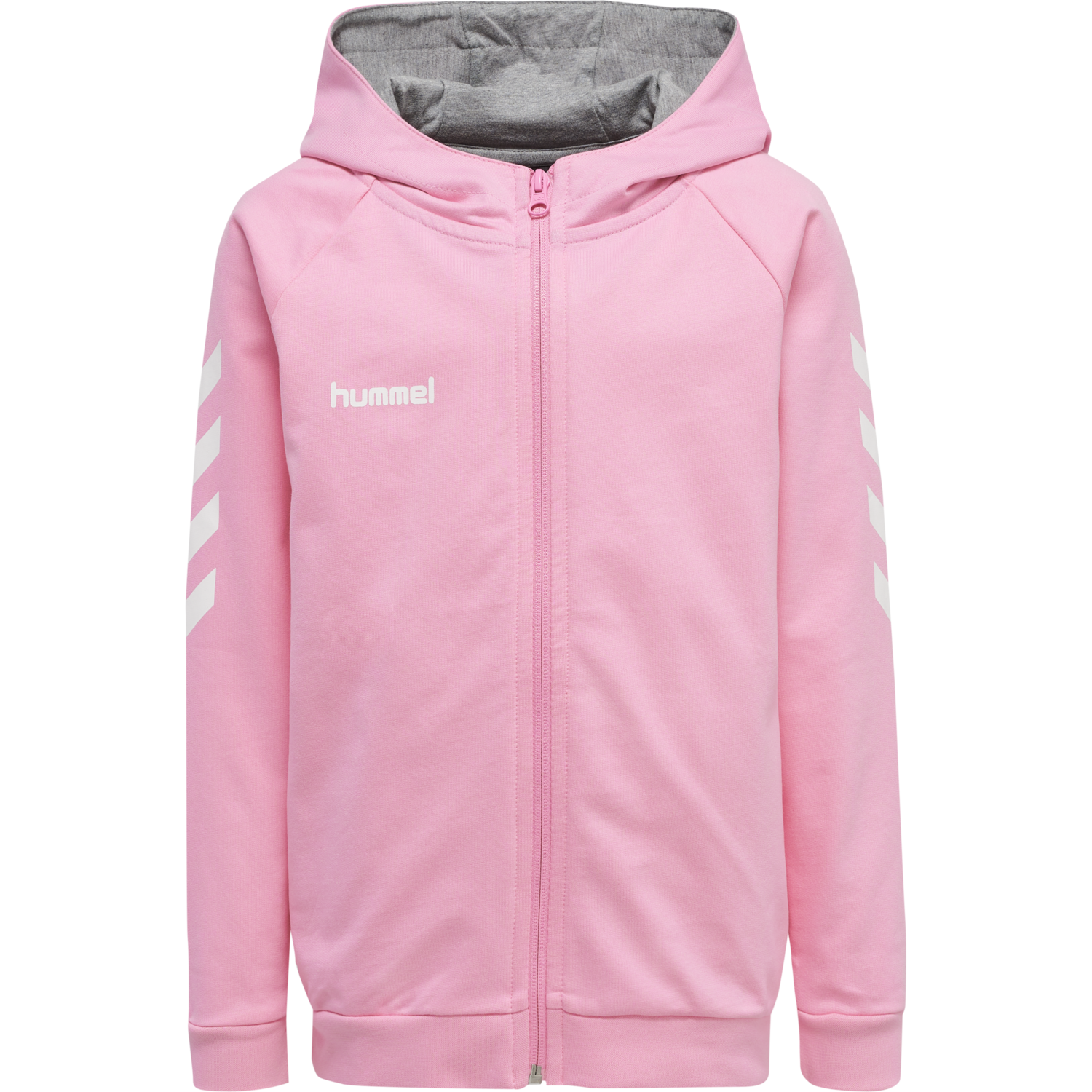 HUMMEL GO KIDS COTTON ZIP HOODIE, COTTON CANDY, packshot