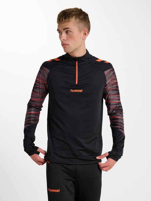 hmlBLAZE PRO TRAINING HALF ZIP, BLACK/ORANGE, model