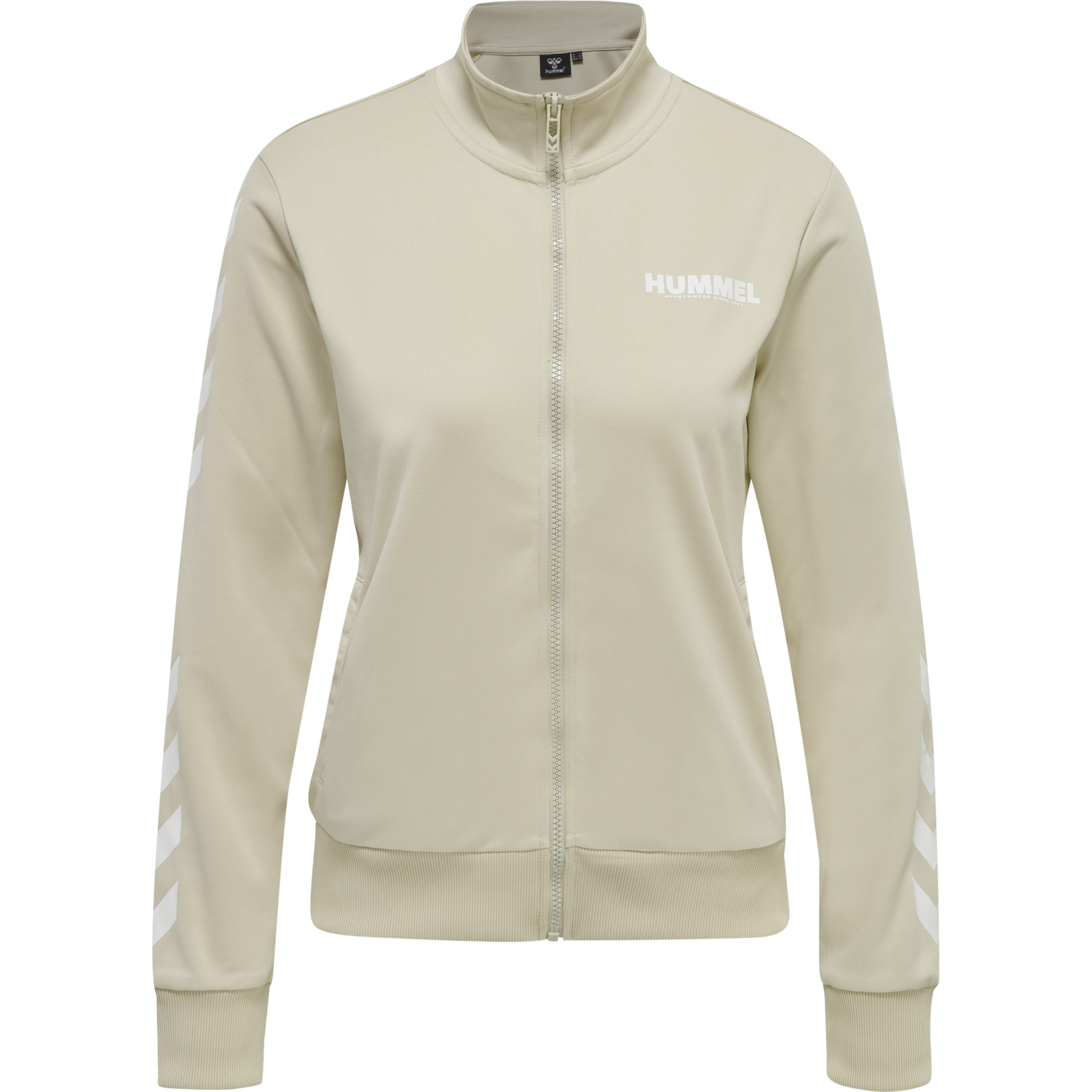 hmlLEGACY POLY WOMAN ZIP JACKET, PUMICE STONE, packshot