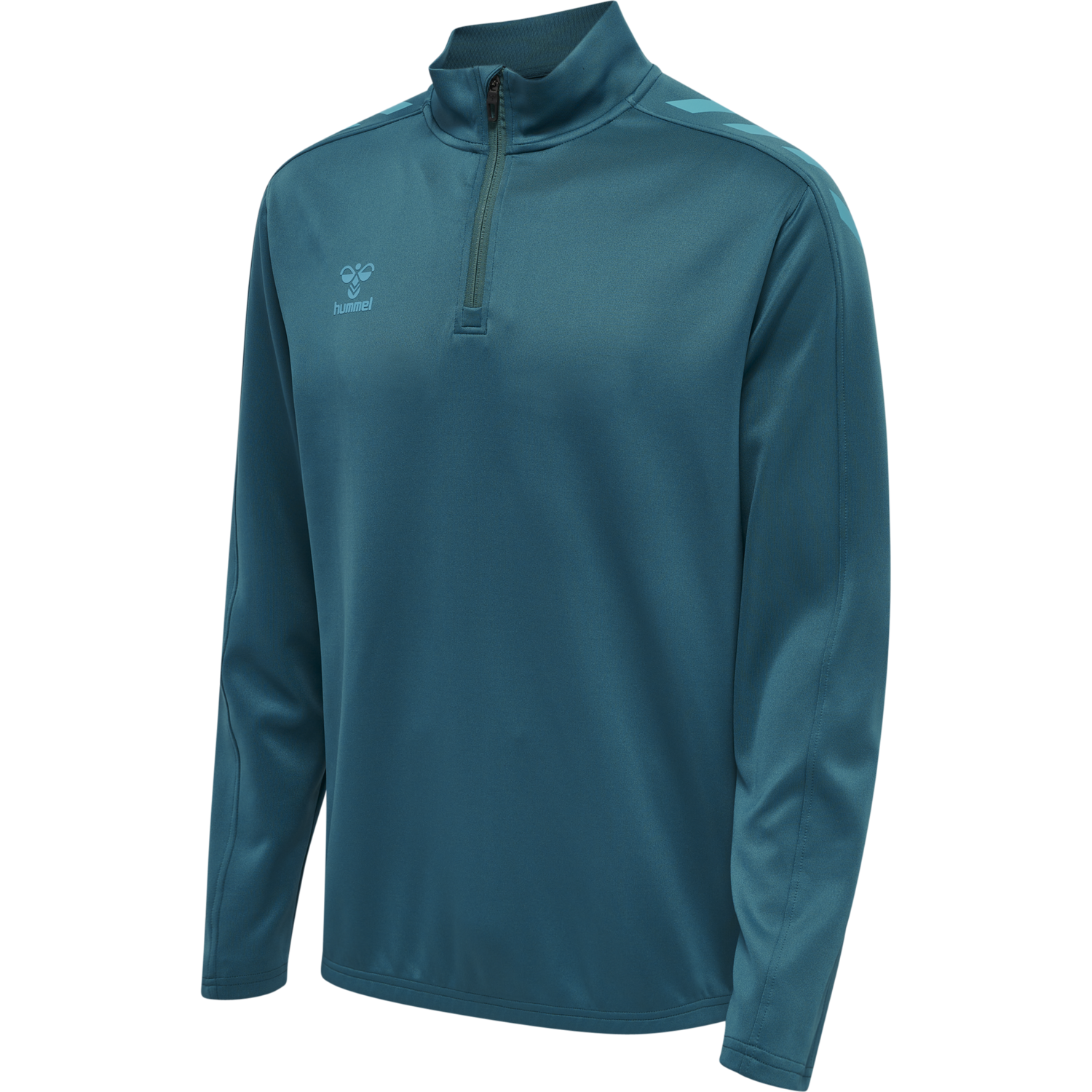 hmlCORE XK HALF ZIP POLY SWEAT, BLUE CORAL, packshot