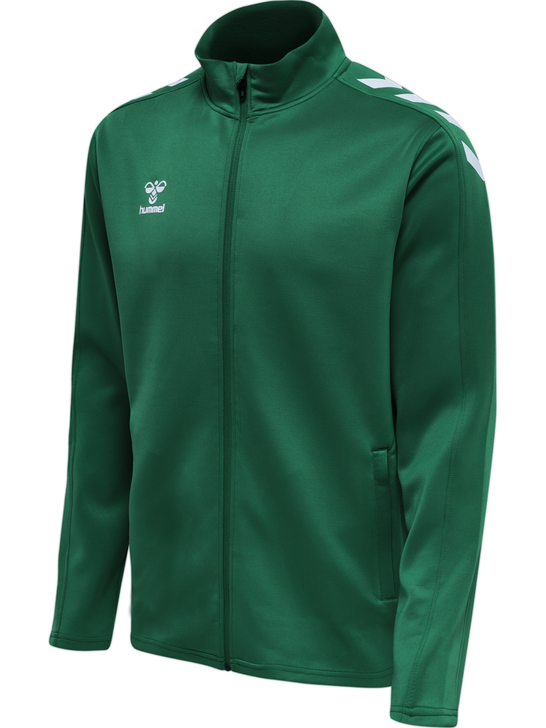 hmlCORE XK POLY ZIP SWEAT, EVERGREEN, packshot