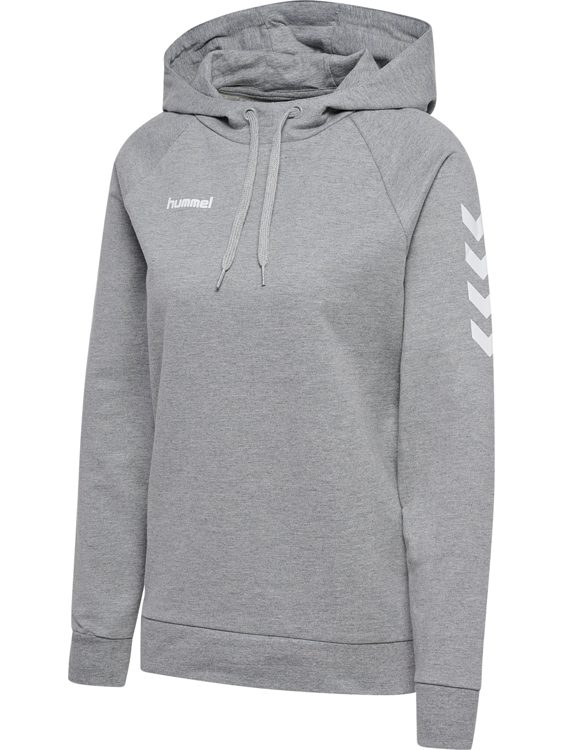 HUMMEL GO COTTON HOODIE WOMAN, GREY MELANGE, packshot