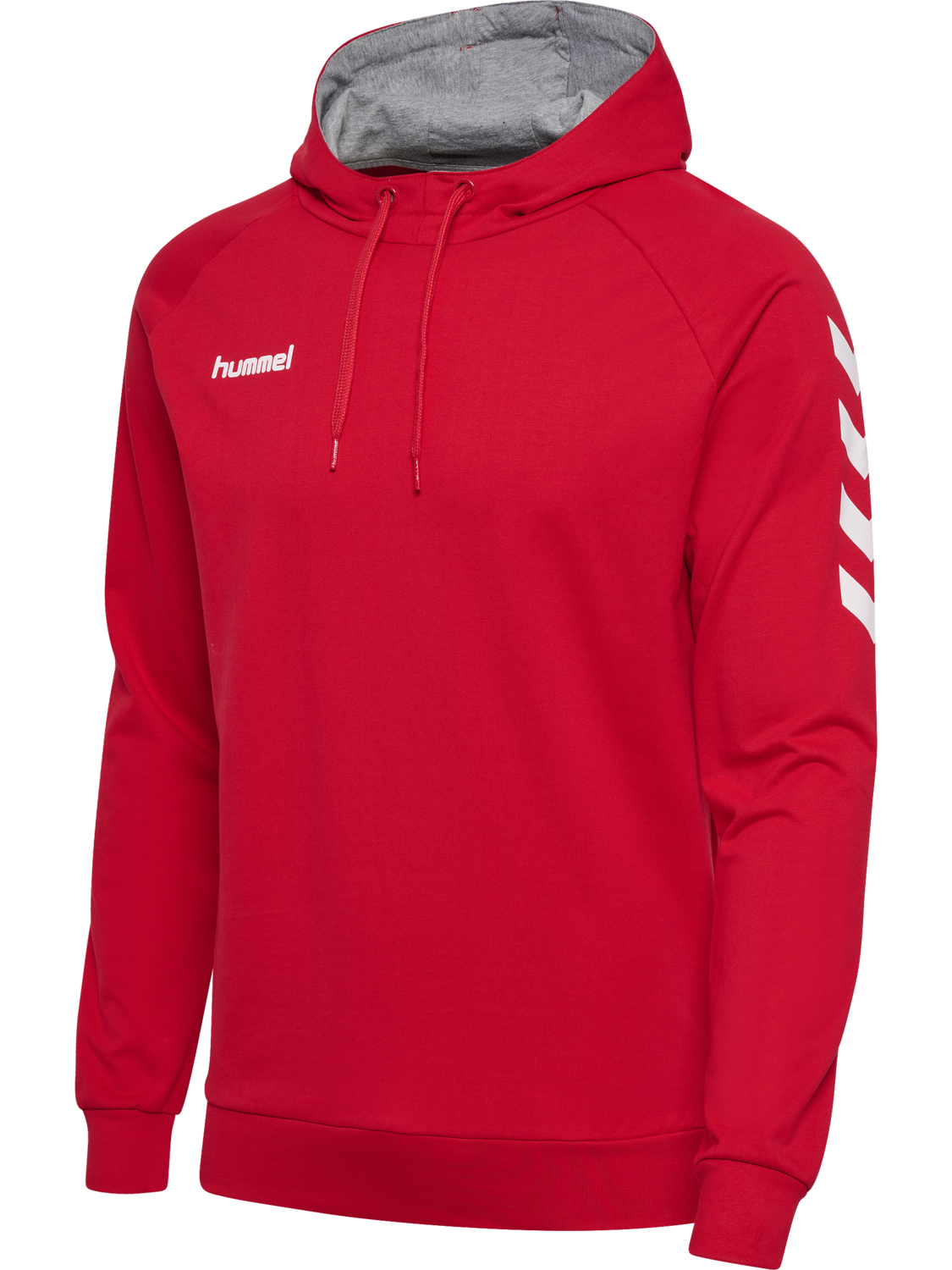 HUMMEL GO COTTON HOODIE, TRUE RED, packshot