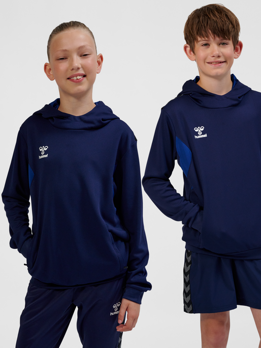 hmlAUTHENTIC PL HOODIE KIDS, MARINE, model