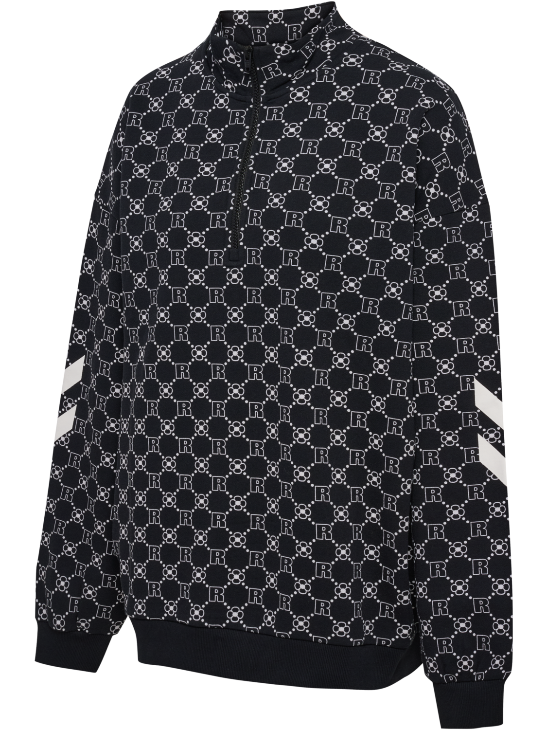 hmlOVERSIZED HALFZIP DBU ROTATE, BLACK, packshot